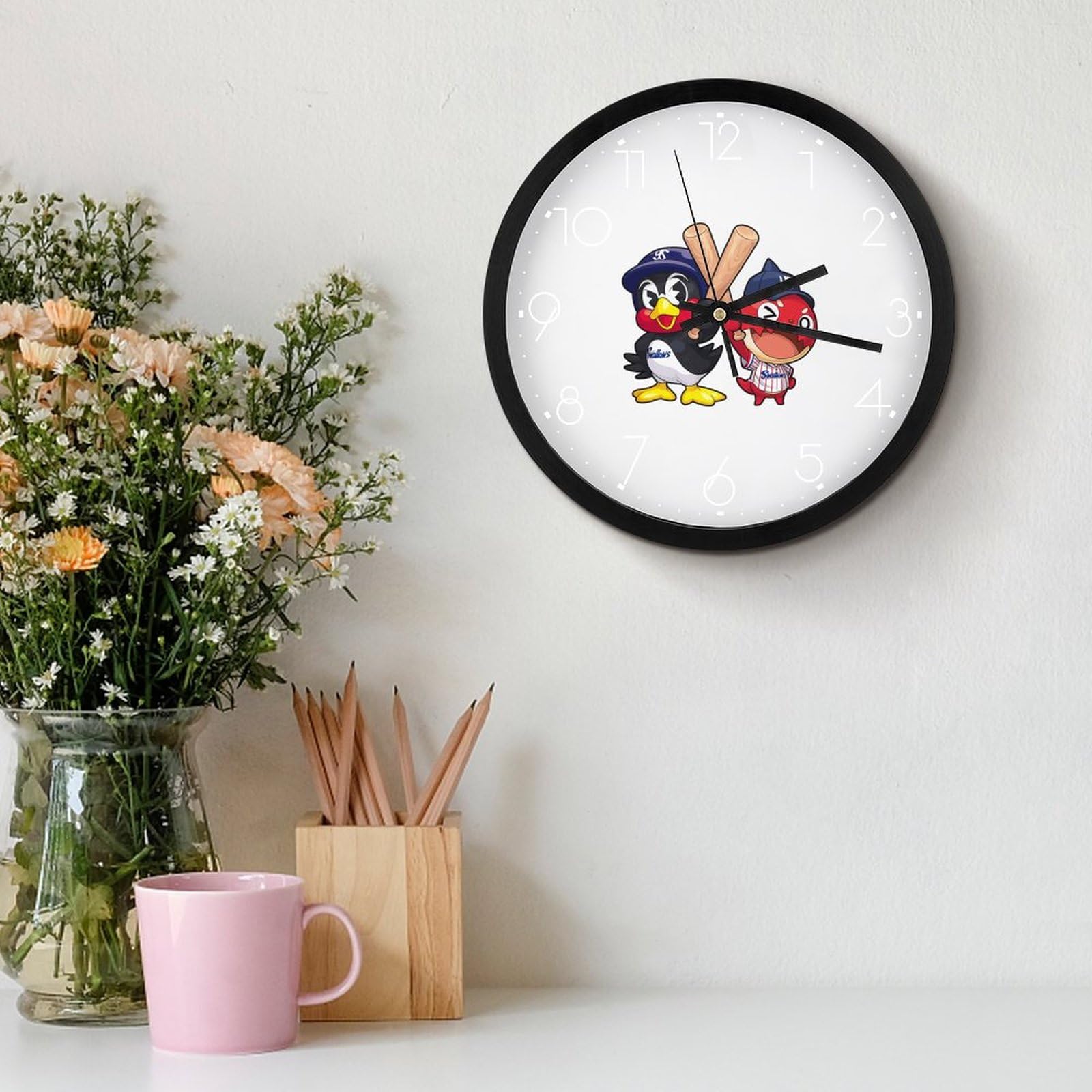 Amazon.co.jp: 東京ヤクルトスワローズ つば九郎 掛け時計 電池式 時計